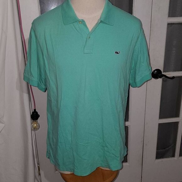 Vineyard Vines Mens Mint Green Classic Fit Polo Shirt Large - Picture 1 of 4